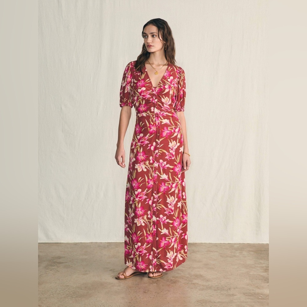 Faherty Floral Sorrento Dress Majorca Floral Medium NWOT